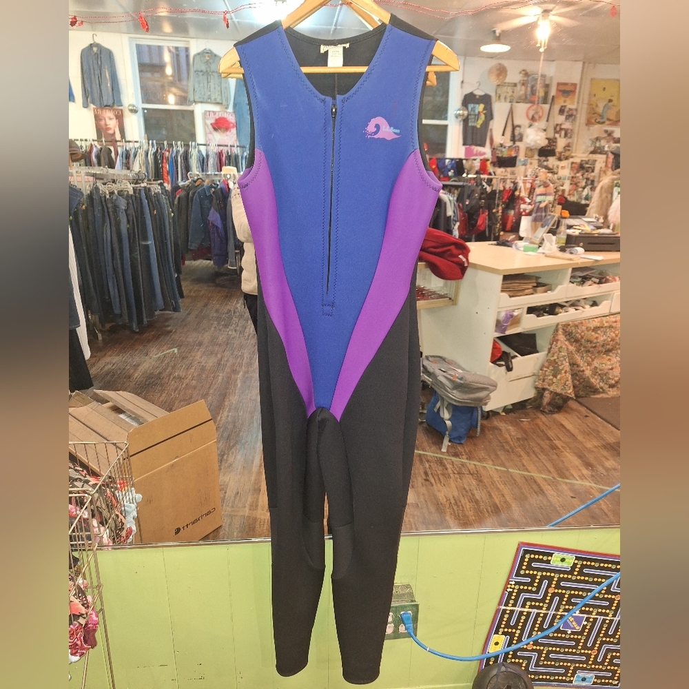 L.L. Bean Women's Blue and Purple Swim One Piece